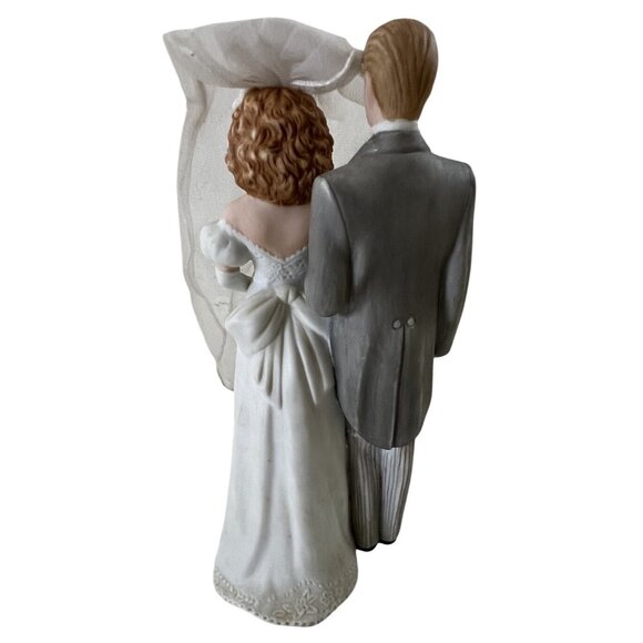 Bride & Groom Figurine Wedding Cake Topper Vintage 1989 by EHW Ent Roman Inc - Picture 4 of 7